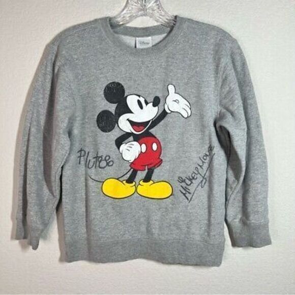 Disney Store Unisex‎ Gray Mickey Mouse Sweatshirt Cotton Pullover Size Medium - Picture 1 of 7